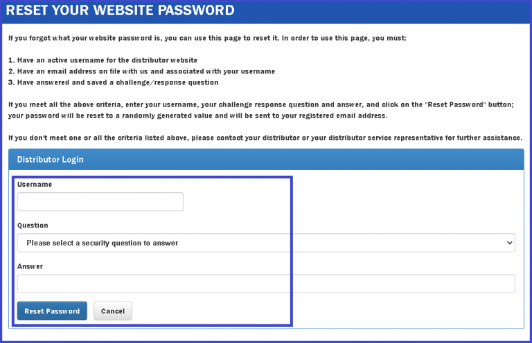 Royal Prestige Distribuidor Login (Distributor login) at royalprestige.com