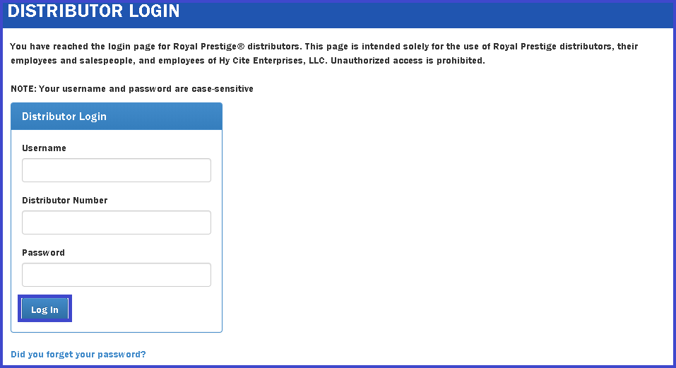 Royal Prestige Distribuidor Login Distributor Login At Royalprestige