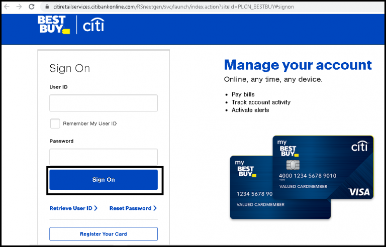 Best Buy Credit Card Login, Registration, Password Reset @ Bestbuy.com