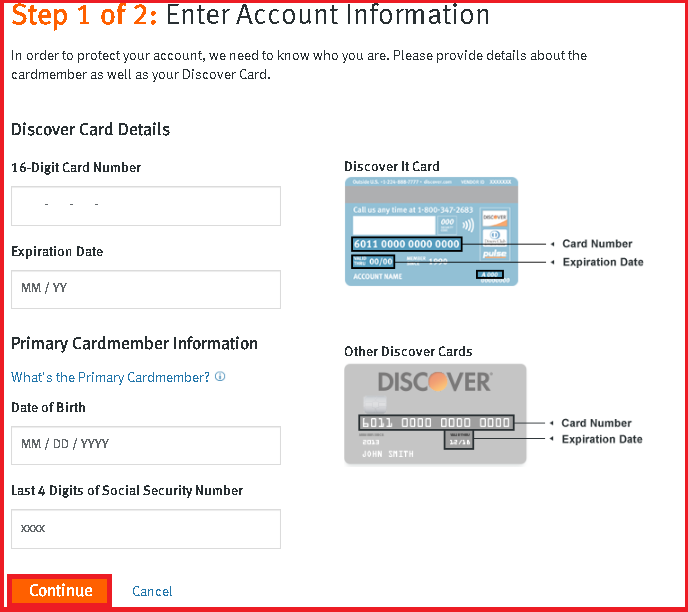 register discover credit card